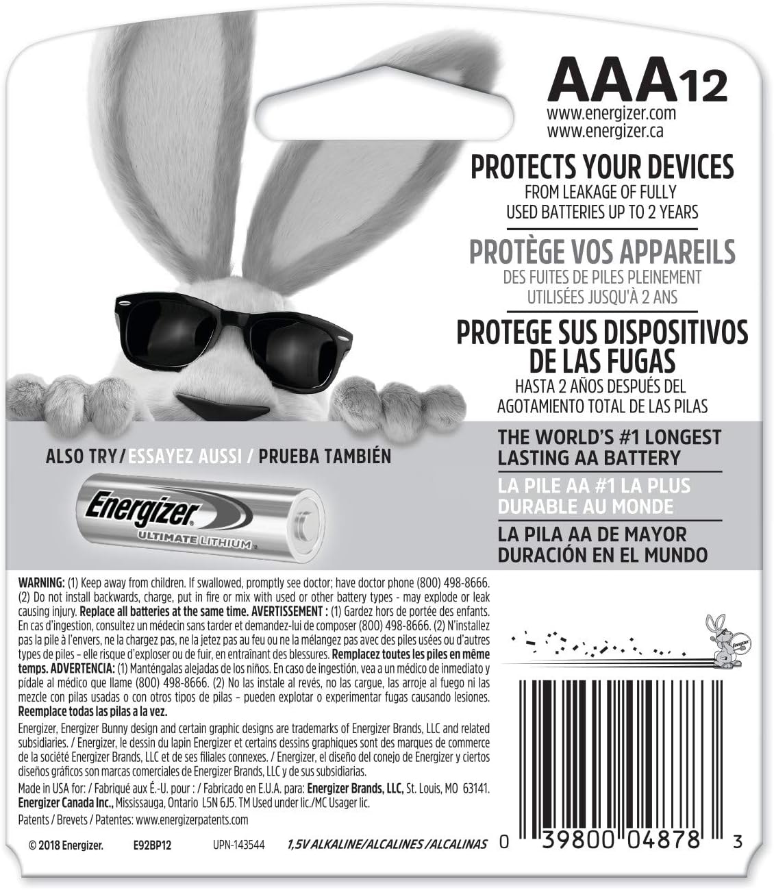 Energizer MAX AAA Batteries (8 Pack), Triple A Alkaline Batteries - Image 2